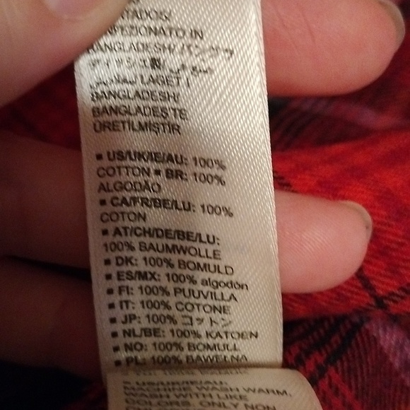 Women's soft red and orange plaid long sleeve tunics sizes Medium and XL NWT - Picture 9 of 11